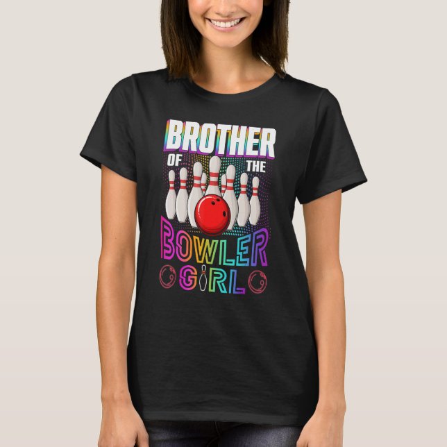 T-shirt Frère De La Fille Anniversaire Rollin Family Bowli (Devant)