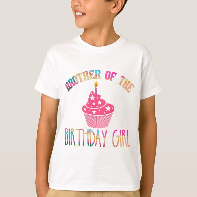 T-shirt "Frère De La Fille D'Anniversaire" Cravate-Tee Par (Devant)