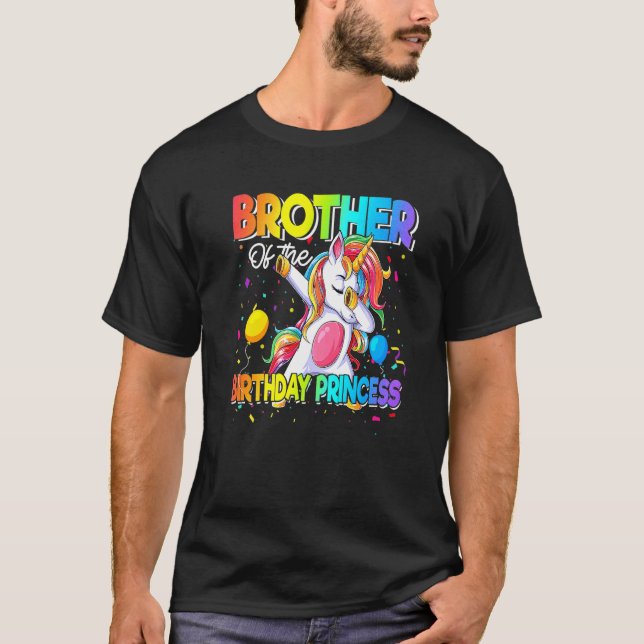 T-shirt Frère De La Princesse Anniversaire Dabbing Unic (Devant)