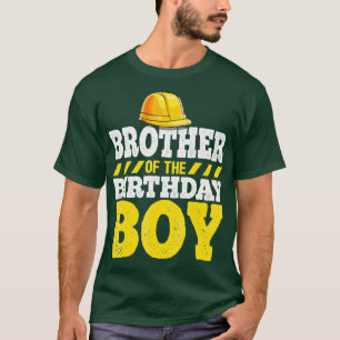 T-shirt Frère de l'Anniversaire Boy Construction Party