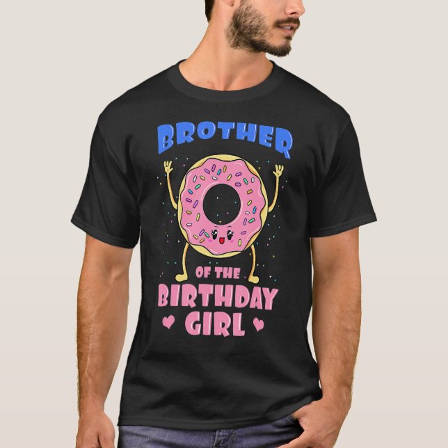 T-shirt Frère De L'Anniversaire Fille Donut Anniversaire P (Devant)