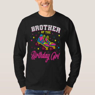 T-shirt Frère De L'Anniversaire Fille Roller Patins Annive