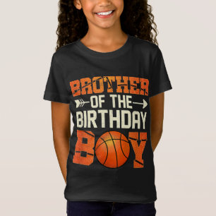 T-Shirt Frère De L'Anniversaire Garçon Basketball Amusant