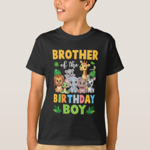 T-shirt Frère De L'Anniversaire Garçon Enfants Safari Jung