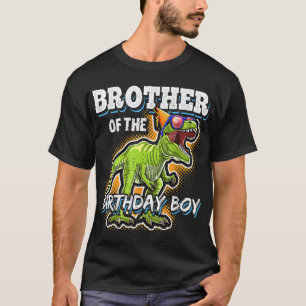 T-shirt Frère de l'anniversaire garçon jumelé famille Dino