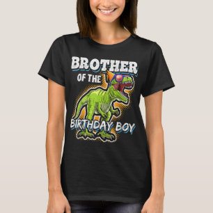 T-shirt Frère de l'anniversaire garçon jumelé famille Dino
