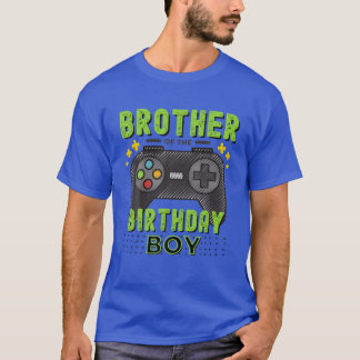 T-shirt Frère De L'Anniversaire Garçon Matching Vidéo Jeu