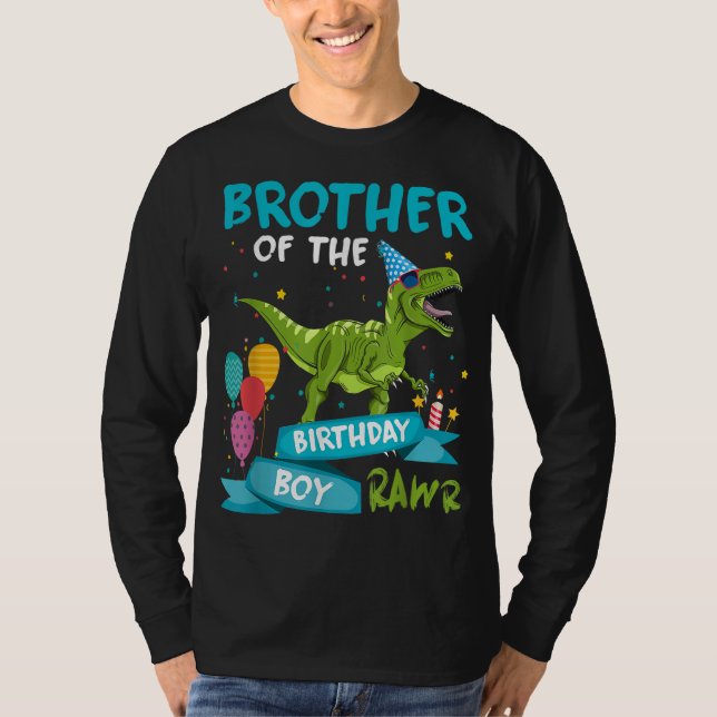 T-shirt Frère de l'anniversaire garçon T-Rex Dinosaur Birt (Devant)