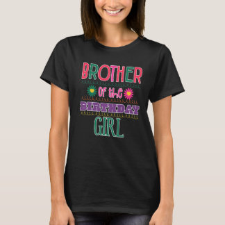 T-shirt Frère De L'Anniversaire Jardin Fille Thème Corresp
