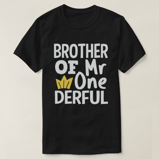 T-shirt Frère de M. Onederful 1er anniversaire de fête Mat (Design devant)