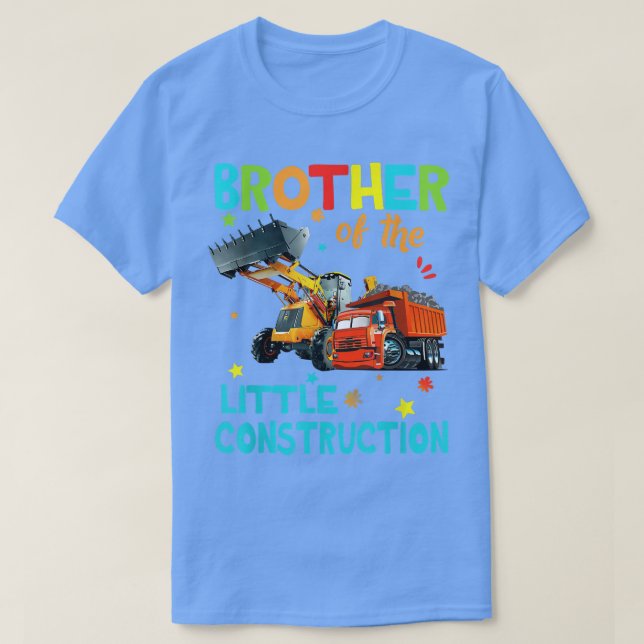 T-shirt Frère De Petit Camion De Construction Anniversaire (Design devant)