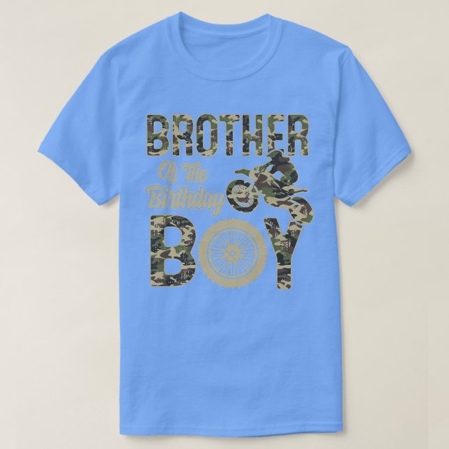 T-shirt Frère du garçon d'anniversaire Dirt Bike 4e annive (Design devant)