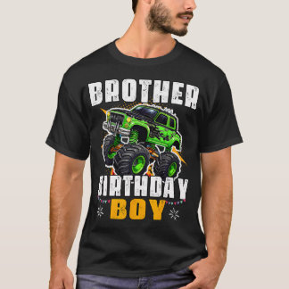 T-shirt Frère du garçon de la fête d'anniversaire Monster 