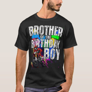 T-shirt Frère du garçon qui fête son anniversaire en moto 