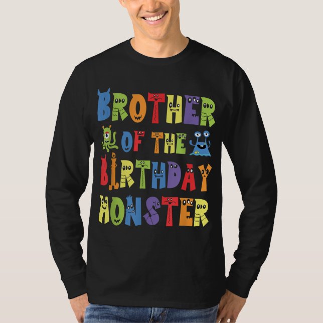 T-shirt Frère Du Monstre D'Anniversaire Alien Enfant B-day (Devant)