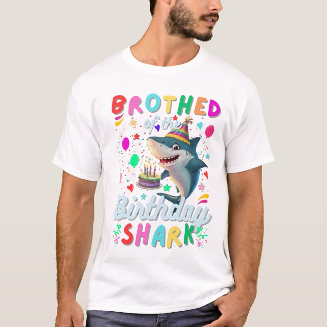 T-shirt Frère Du Requin Anniversaire Garçon Fille (Devant)