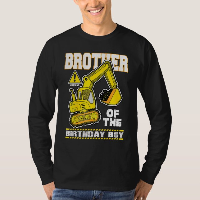 T-shirt Frère Du Véhicule De Construction D'Excavateur Dig (Devant)