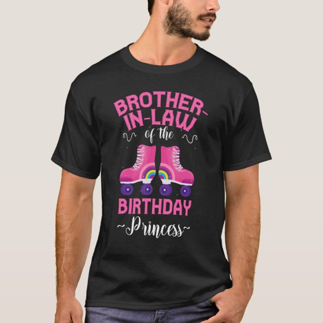 T-shirt Frère en droit de l'anniversaire princesse Roller  (Devant)