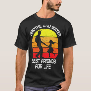 T-shirt Frère Et Soeur Meilleurs Amis Pour La Vie Heureux 
