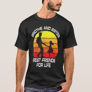 T-shirt Frère Et Soeur Meilleurs Amis Pour La Vie Heureux 