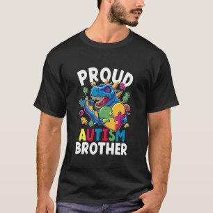 T-shirt Frère fier de l'autisme Dinosaure Sensibilisation