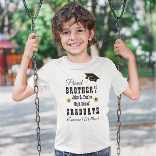 T-shirt Frère fier du nom du diplômé   Diplômé de l'école