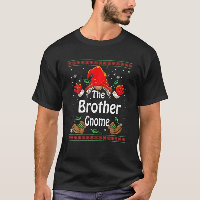 T-shirt Frère Gnome Buffalo Plaid Matching Famille Christ (Devant)