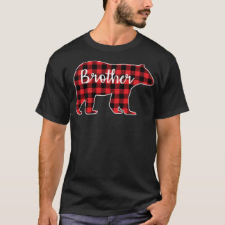 T-shirt Frère Ours Rouge Plaid Design Famille Correspondan