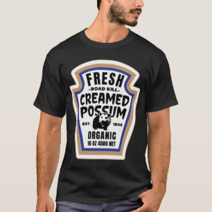 T-shirt Fresh Creamed Possum Funny Halloween Food Label Co