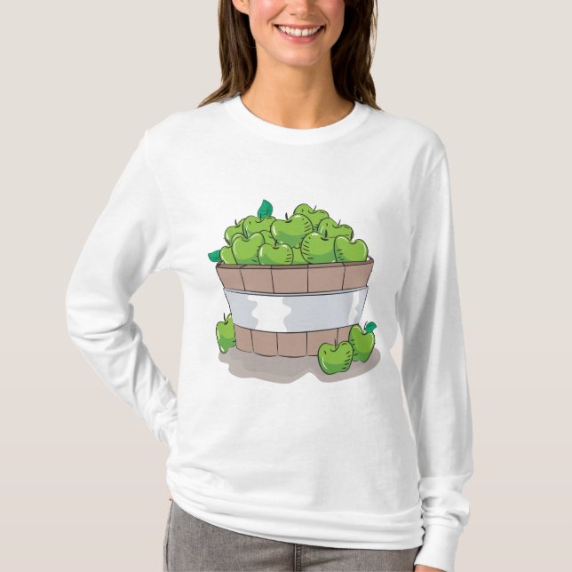 T-shirt Fresh Green Apple Harvest Barrel Granny Smith (Devant)