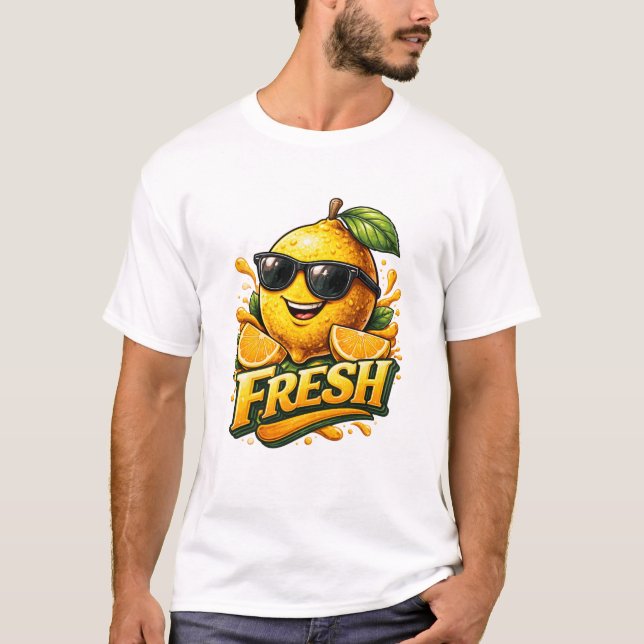 T-shirt Fresh Lemon Illustration Bright Minimal Summer  (Devant)
