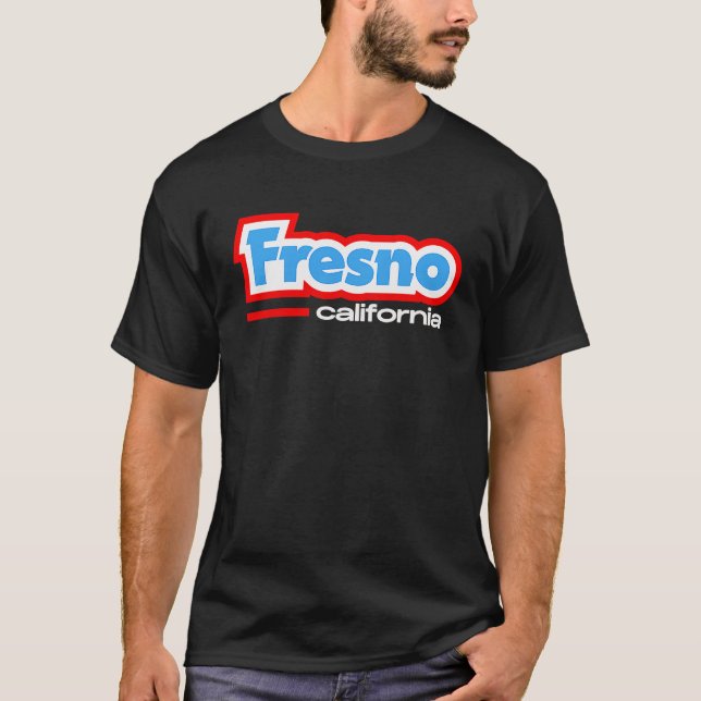 T-shirt Fresno CA Retro Chunky Typography (Devant)