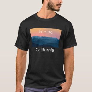 T-shirt Fresno California Mountain coucher de soleil
