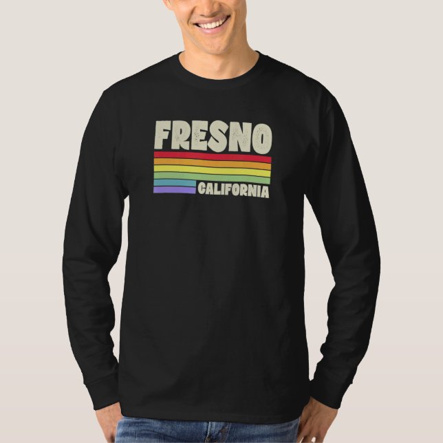 T-shirt Fresno California Pride Rainbow Flag Gay Pride Mer (Devant)