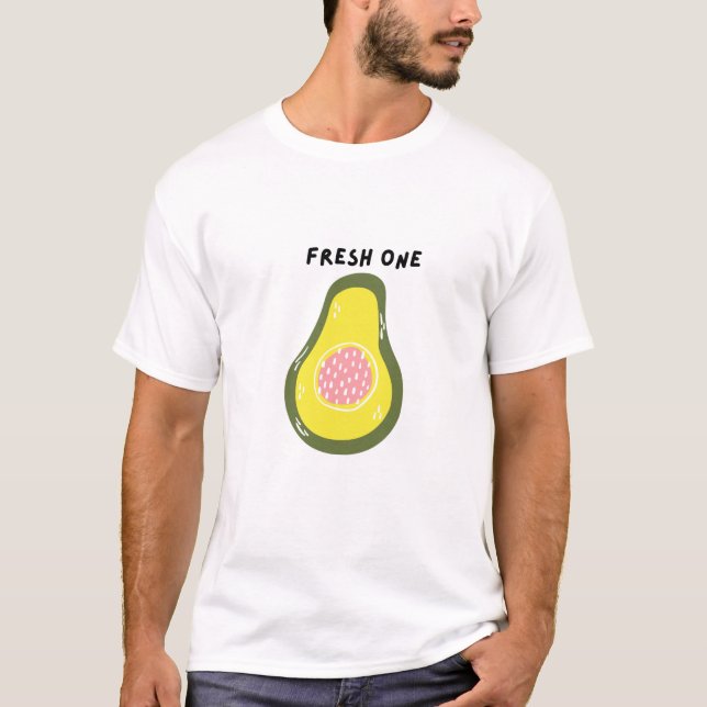 T-shirt Fresque One - Cute Avocado Cartoon Design (Devant)