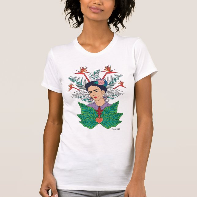 T-shirt Frida Kahlo | Oiseaux de Paradis Floral Graphic (Devant)