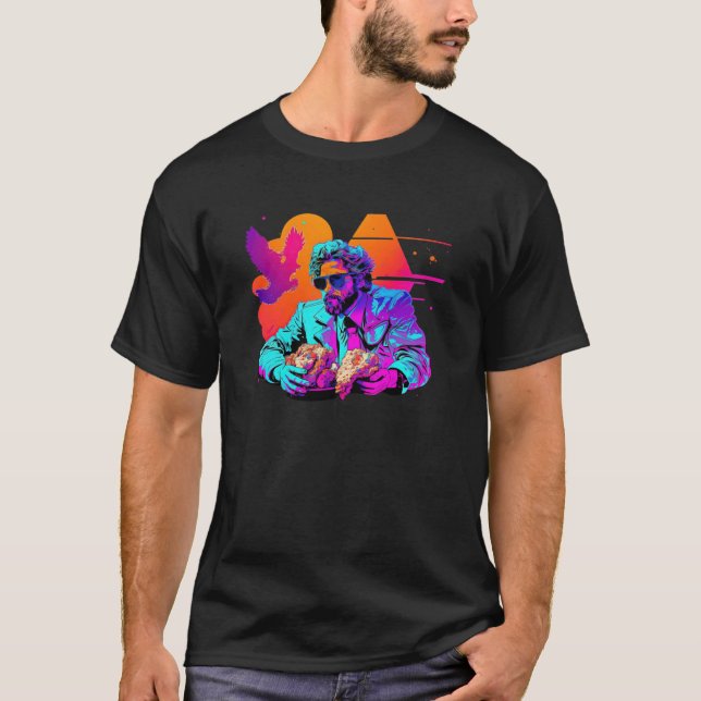T-shirt Fried Chicken Synthwave 80s Retrowave Aesthetic (Devant)