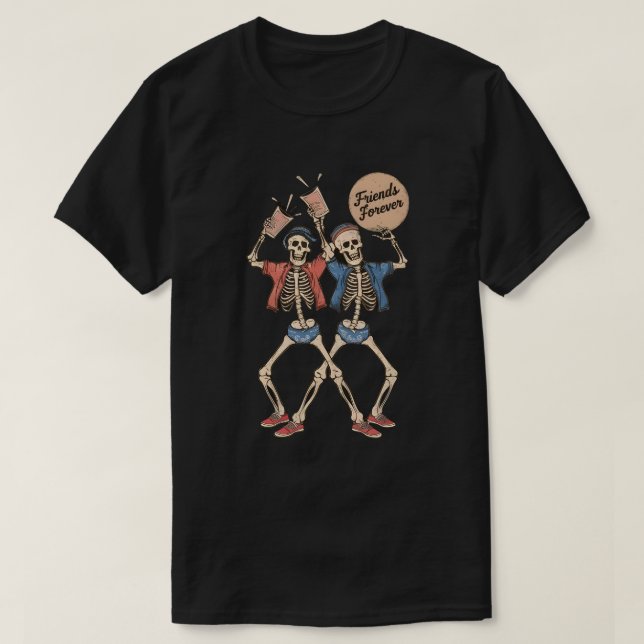 T-shirt Friends Forever - Skeleton Dance à Hawaii (Design devant)