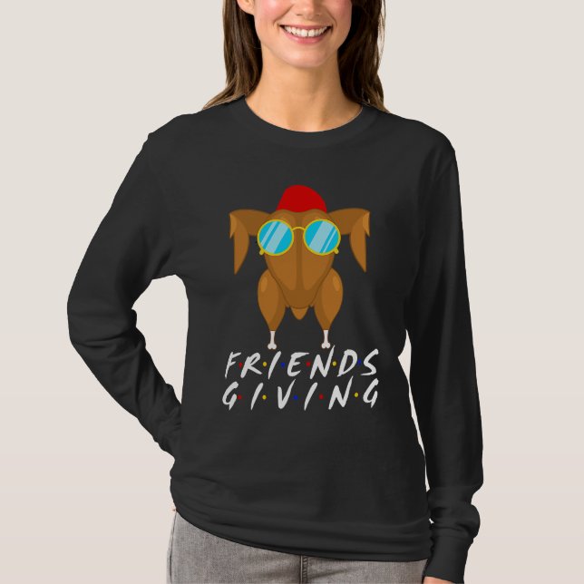 T-shirt Friends Giving Thanksgiving Body Turkey Glasses Th (Devant)