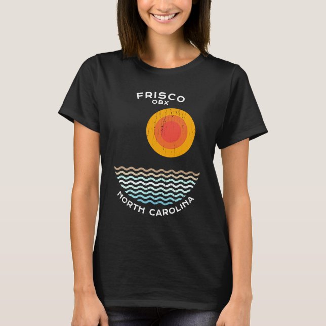 T-shirt Frisco NC Summertime Vacationing Squiggly Waves (Devant)