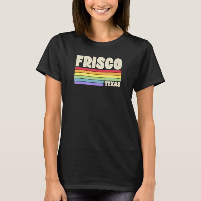 T-shirt Frisco Texas Pride drapeau arc-en-ciel Gay pride M (Devant)