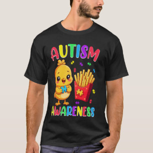 T-shirt Frites de puzzle de poussin mignon pour la sensibi