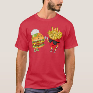 T-shirt Frites Hamburger High Five Cool Fun Combo Snacks F