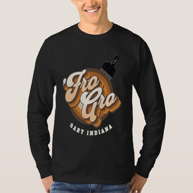 T-shirt Fro Gro Gary Indiana  Afro Pick  Raised Fist (Devant)