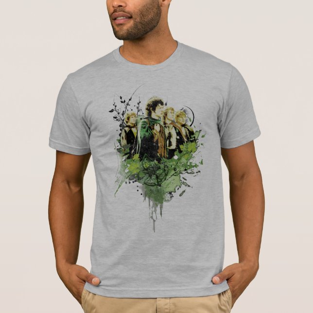 T-shirt FRODO™ avec Hobbits Vector Collage (Devant)