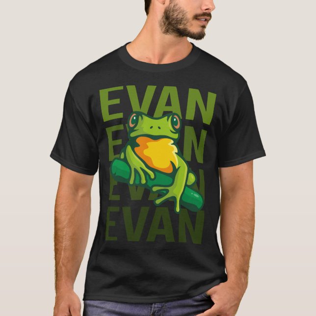 T-shirt Frog Art - Nom Evan (Devant)