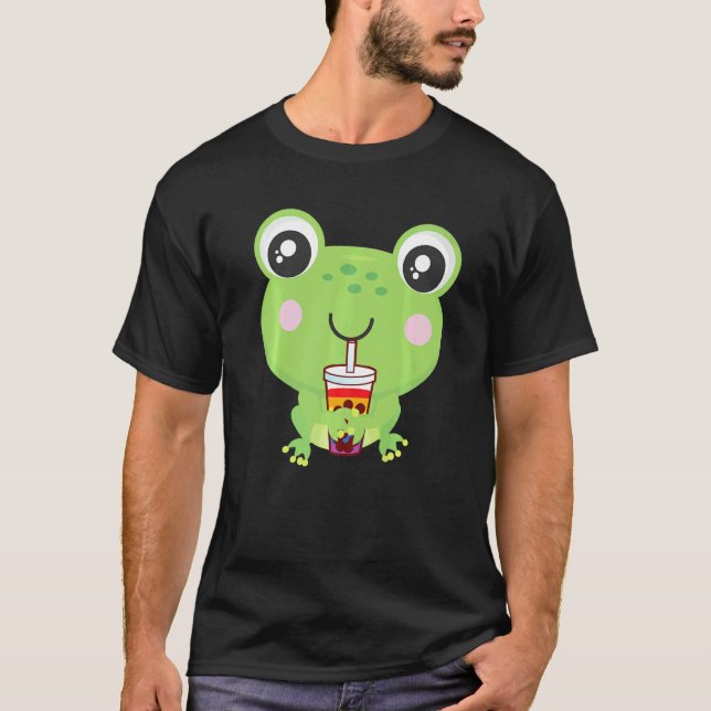 T-shirt Frog Bubble Tea Lgbt Gay Pride Lgbt Flag   (Devant)
