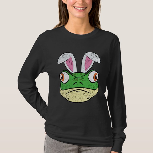 T-shirt Frog Bunny Ears Easter Cute Amphibian Animal (Devant)