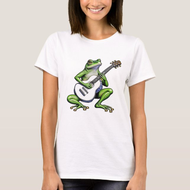 T-shirt Frog drôle Jouer de la guitare (Devant)