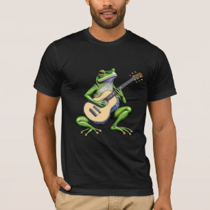 T-shirt Frog drôle Jouer de la guitare